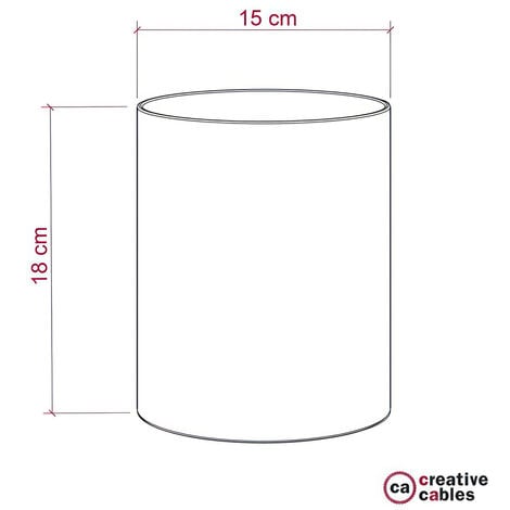 Paralume Cilindro in tessuto con attacco E27 - 100% Made in Italy