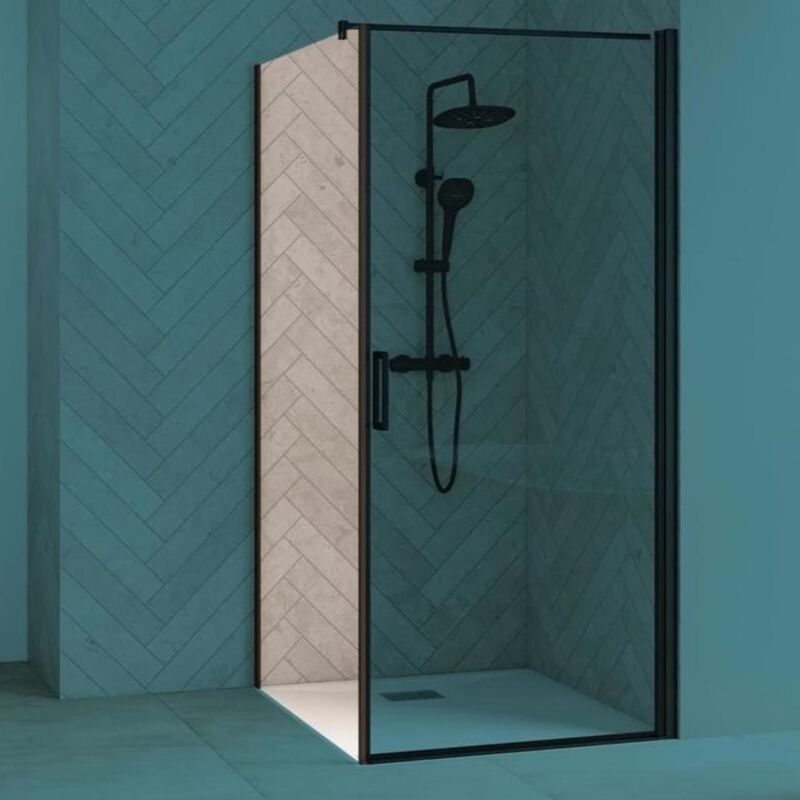 Porte de douche pivotante transparent, chromé 90 cm, Essential