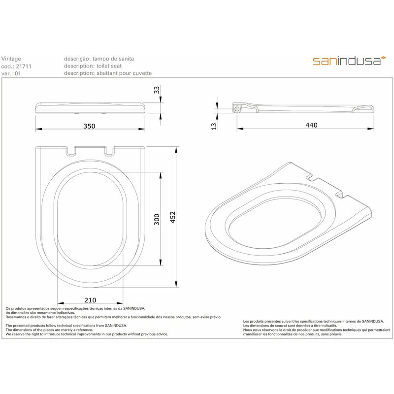 Saniclass Abattant WC déclipsable et frein de chute blanc pour cuvette  Villeroy & Boch Subway 2.0 avec kit de fixation blanc alpin brillant 