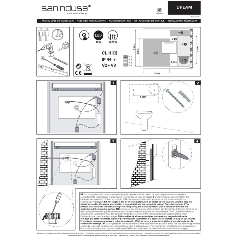 LUMINAIRE ETANCHE 0.60m 18W