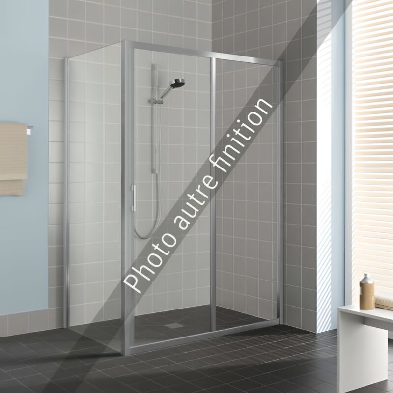 Paroi De Douche Coulissante Largeur 125 Cm Hauteur 200 Cm Argent Finition Mat Verre Clair Clean