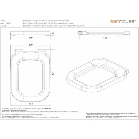 Abattant WC Carré Avec Soft Close Et Quick Release Wit