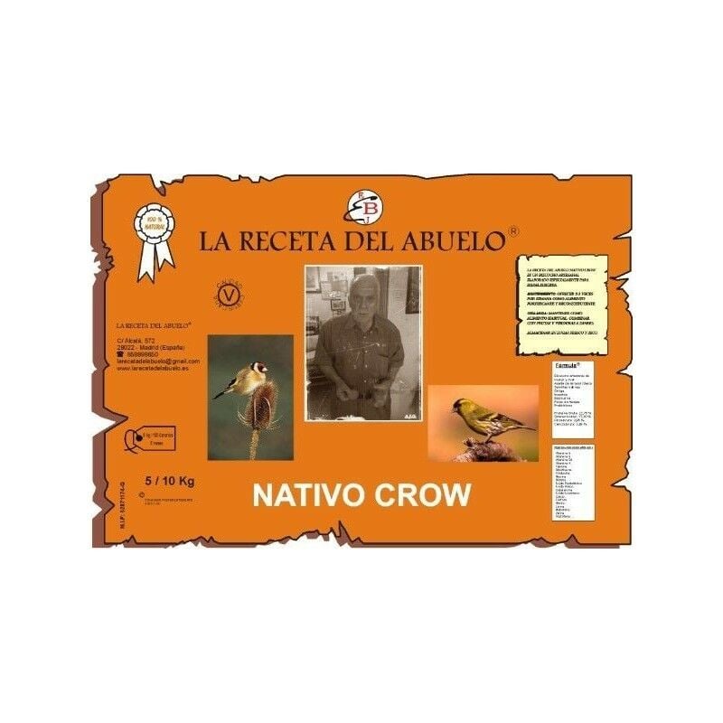 Pasta de cria LA RECETA DEL ABUELO NATIVO CROW para aves silvestres 7 kg