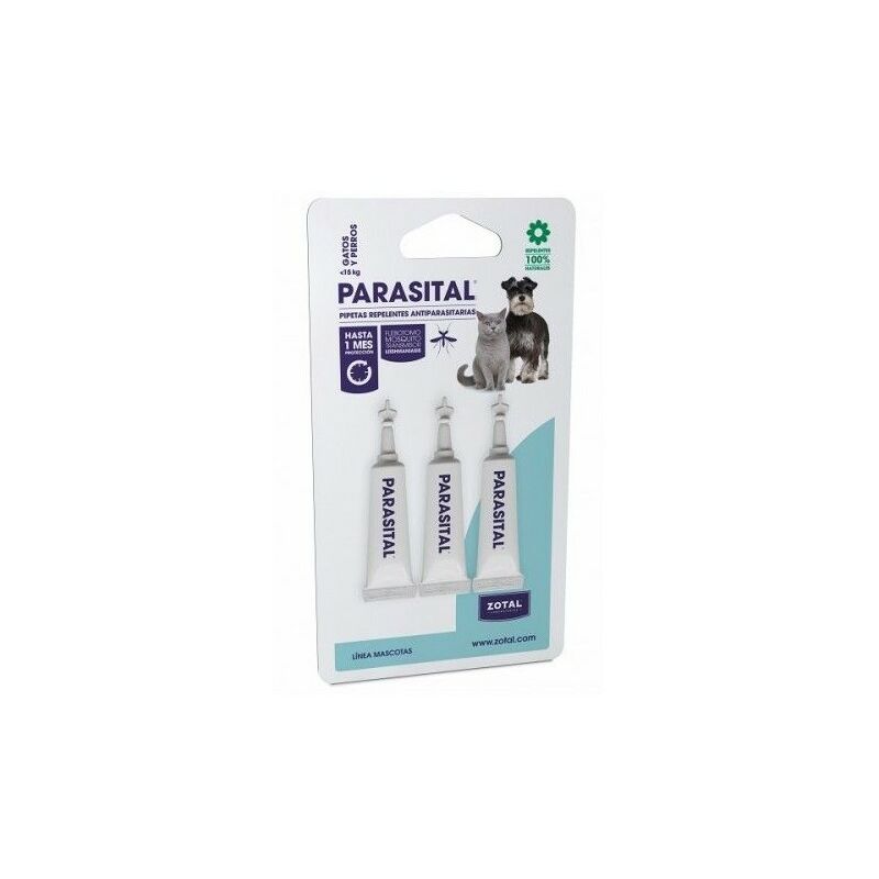 Pipetas Repelentes PARASITAL PEQUEÑAS para Gatos y Perros 3uds