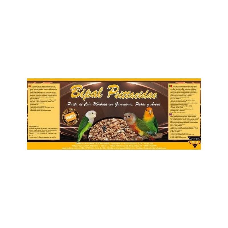 pasta de cria BIPAL PSITTACIDAE para pequeñas psitacidas, 12 kg