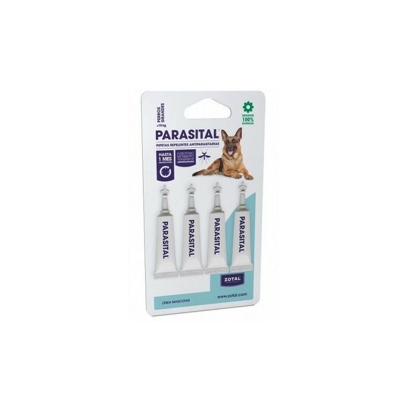 Pipetas Repelentes PARASITAL razas GRANDES Perros 4 uds.