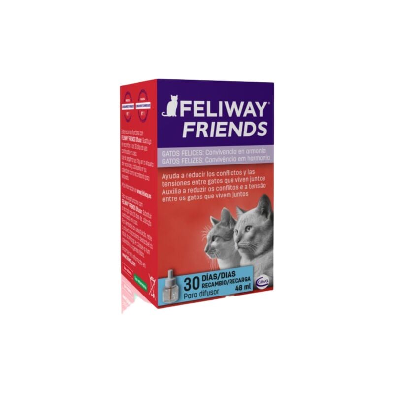 Feliway Friends Anticonflictos para gatos peleas persecuciones bufidos bloqueos recambio 48 ml recarga difusor ceva cm0000005298 tranquilizante grupos