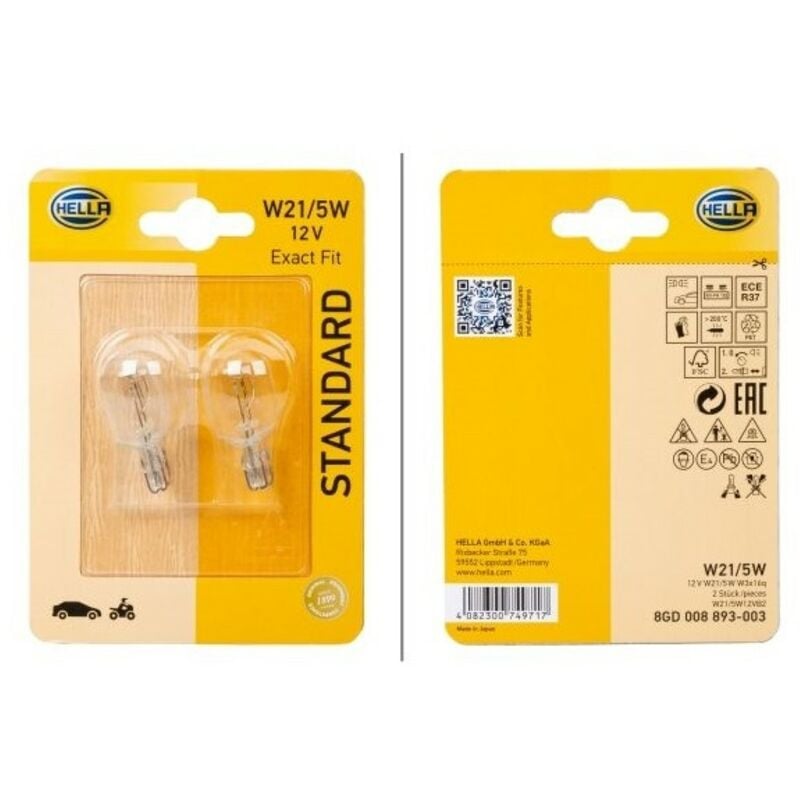 2x Halogen Glühlampe W21 5W 12V