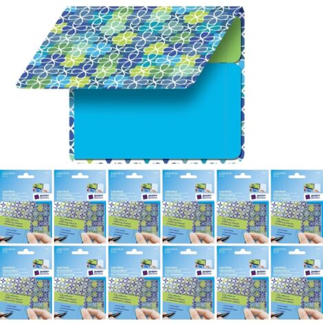 12x Etiketten-Block mit 80x Haftnotizen Blau/Grün (1/2)