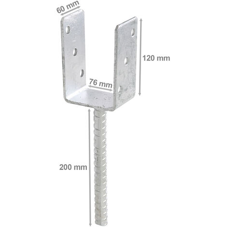 Pfostenträger verzinkt 76 x 120 x 60 x 4,0 mm