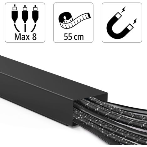 Magnetischer Kabelkanal 55cm Metall Schwarz