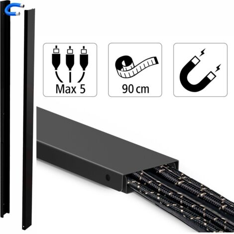 Magnetischer Kabelkanal 90cm Metall Schwarz
