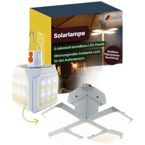LED Solar Outdoor Leuchte 5 Leucht-Panels Weiß (1/5)