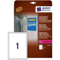 5x Klebstofffreie Wandplakate Weiß A4 190x275mm