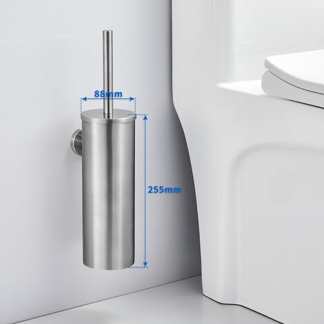 AuraLum Porte-brosse avec Porte-balai Toilette Acier Inoxydable Brosse WC  Mural Facile Installé Parfait pour