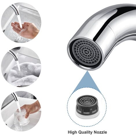 AuraLum Robinet Lavabo Salle de Bain Forme en U Bec Haut Mitigeur de Lavabo Chromé Brillant Rotatif 360°Robinet Mitigeur Lavabo Moderne Élégant Robinet pour Lavabo et Vasque