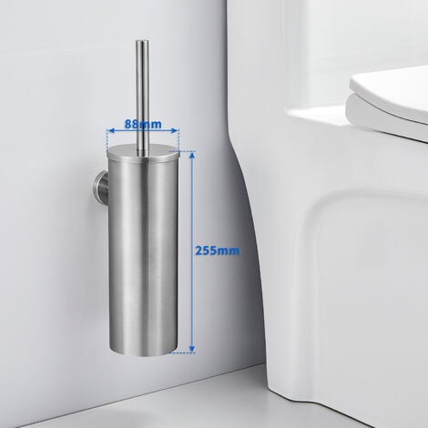 Auralum 3pcs Brosse de Toilette avec Porte-balai WC Mural Inox