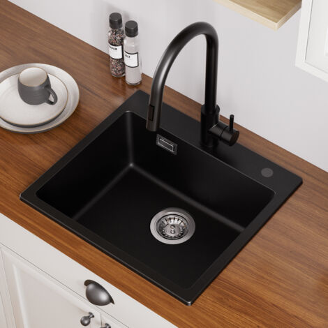 Évier De Cuisine Granit Bergstroem Béton Avec égouttoir Et Siphon