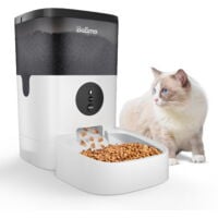WIFI Distributeur de Croquettes Balimo 4L pour Chats et Chiens Télécommande de Téléphone Portable LCD Distributeur Automatique de Nourriture Adaptateur Secteur / Batterie ​Programmable 4 Repas par Jou