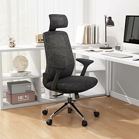 Chaise de bureau pivotante avec mécanisme synchrone noir/noir 420-540 mm sans  accoudoirs capacité charge