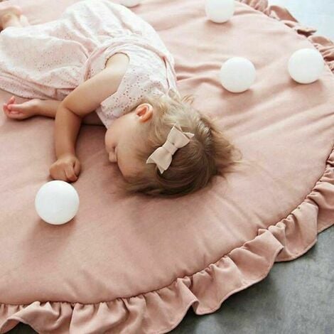 Tapis de jeu rose épais en coton pour bébé • Tapis Modernes