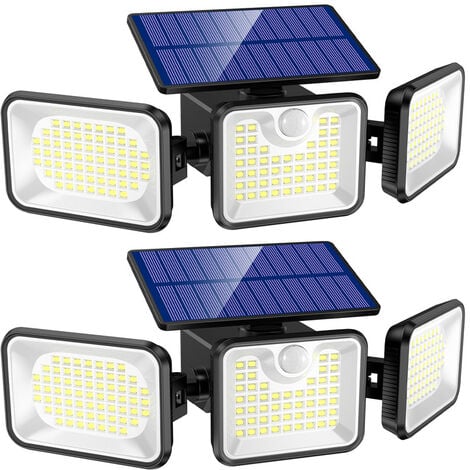 nipify 75 LED Spot Solaire Exterieur, Lot de 2 Lampe Solaire Exterieur  Puissante avec Étanche, 4 Modes Réglable Lumiere Solaire Exterieur,  Eclairage Exterieur Solaire pour Jardin Chemin (Blanc Froid) : :  Luminaires et Éclairage