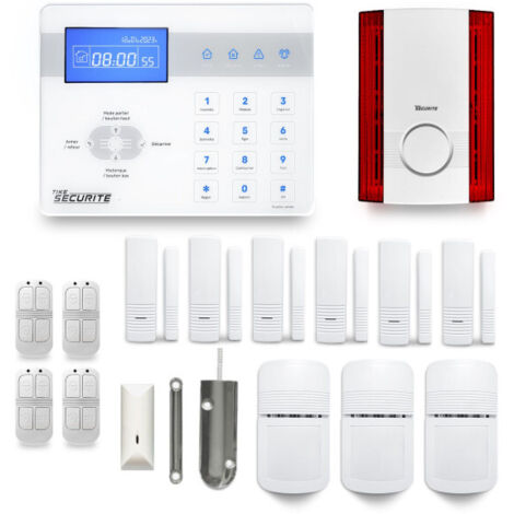 Alarme maison sans fil 32 zones – Compatible Box internet – Portée 100m – Sirène extérieure – Activation par plages horaires – Tike Sécurité - ICE-Bi37