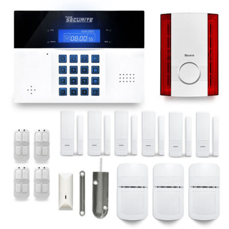 Alarme maison sans fil DNBi37 – 32 zones sans fil – Double connectivité box internet et GSM – Batterie de secours 48h – Tike Sécurité