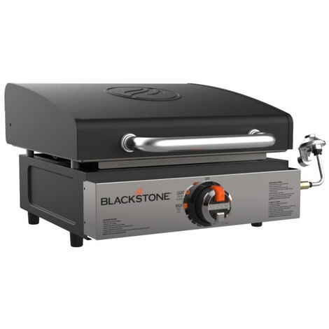 Plancha à gaz 17 pouces – Couvercle intégré – Puissance 12 500 BTU – Zone de cuisson structurée en 'H' pour chaleur uniforme (1/2)