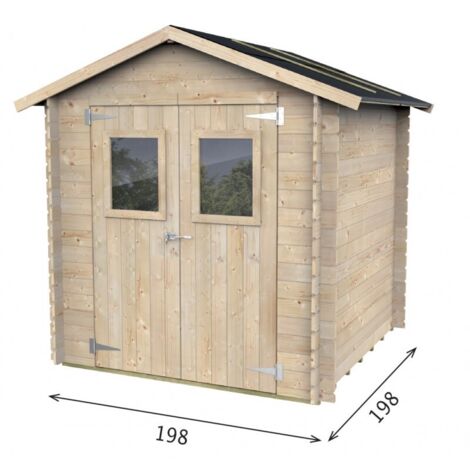 Abri de jardin en bois Hobby 3.1m² Alce 198cm198cm (1/5)