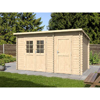 Abri de jardin en bois mono pente de 10.48m² et 2 espaces