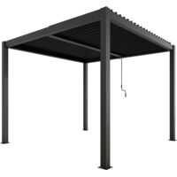 Pergola Autoportante Thermolaquée Anthracite 3 X 3 M manuelle avec éclairage