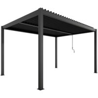 Pergola Autoportante Thermolaquée Anthracite 3 X 4 M manuelle avec éclairage