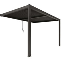 Pergola Adossée Thermolaquée Anthracite 4 X 3 M manuelle