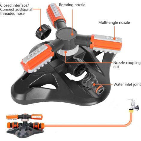 Segomo Tools GS360 Sprinkler Bewässerungssystem – 2 Stück, 360° Drehbar, Für Garten & Rasen