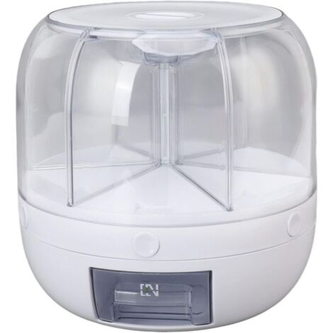 Distributeur D'aliments Secs à 6 Grilles, Distributeur De Céréales Rotatif, Réservoir Multi-céréales Conteneur De Stockage De Céréales Réservoir Distributeur De Riz Pour Cuisine (5KG