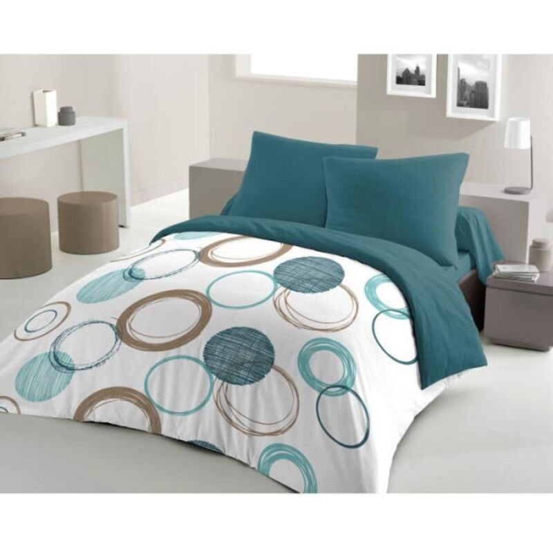 Parure de couette - DREAM IN PARIS - Gris - 100% coton 57 fils
