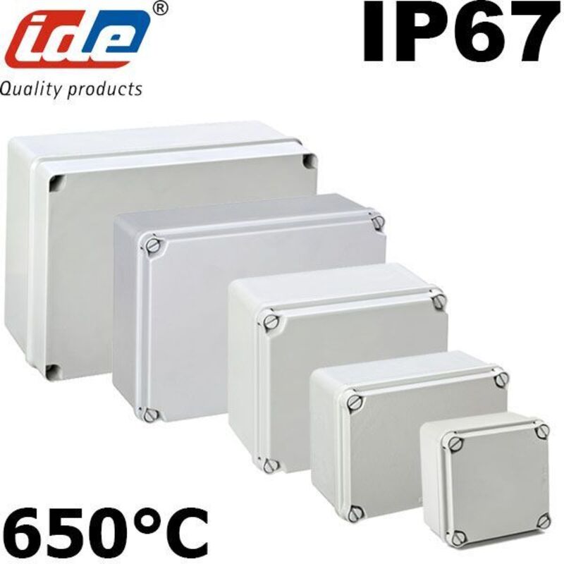 Boîtier étanche IDE Pour Prises électriques - IP67 - 9 Modules - Gris Transparent