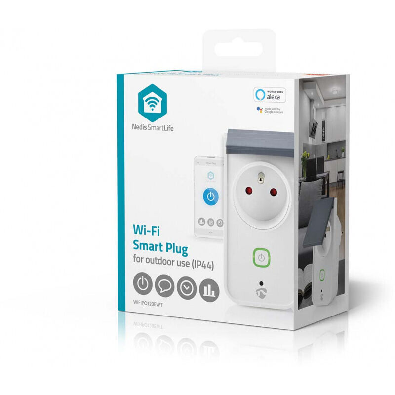Prise Programmable Prise Connectée, 16A WiFi Intelligente Compact, Compatible Connecteur Electrique