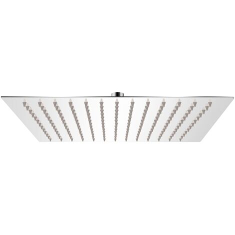 Vidaxl – Tête de douche plongeante carrée 30x30 cm – Acier inoxydable – Buses en silicone pour nettoyage facile – Articulation pivotante