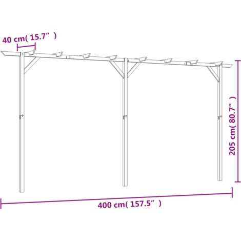 Pergola de jardin 410 x 40 x 203 cm Bois