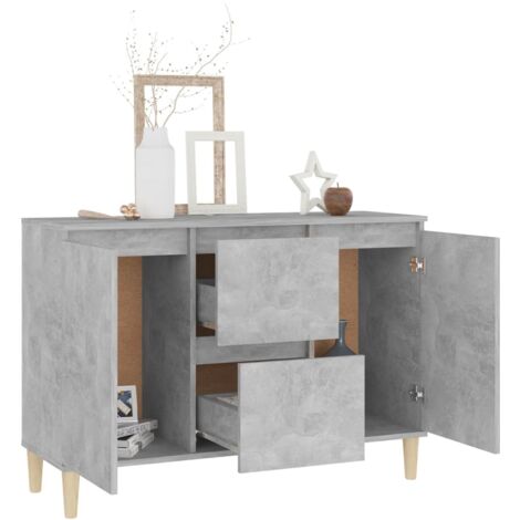 Buffet gris béton 101x35x70 cm bois d'ingénierie