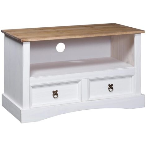 Meuble TV Gamme Corona pin mexicain Blanc 91x43x56 cm