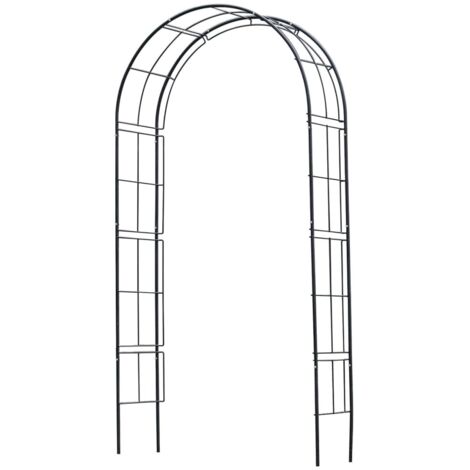NATURE PERGOLA ARCHE EN ACIER GALVANISÉ 113X38XH229CM - NOIR 13408 (1/10)