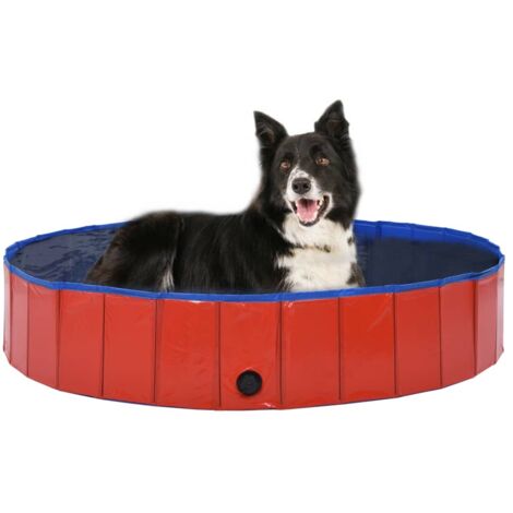 Piscine pliable pour chiens Rouge 160x30 cm PVC vidaXL