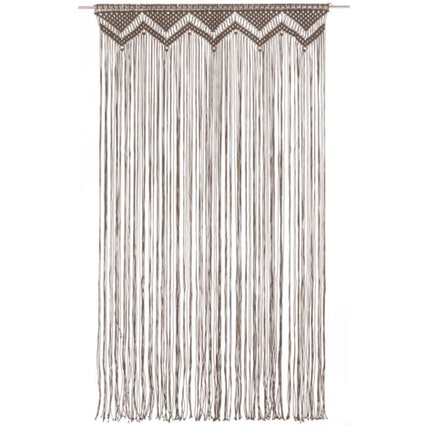 Rideau en macramé Taupe 140x240 cm Coton