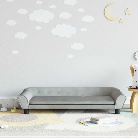 Canapé pour enfants gris clair 100x50x26 cm velours vidaXL
