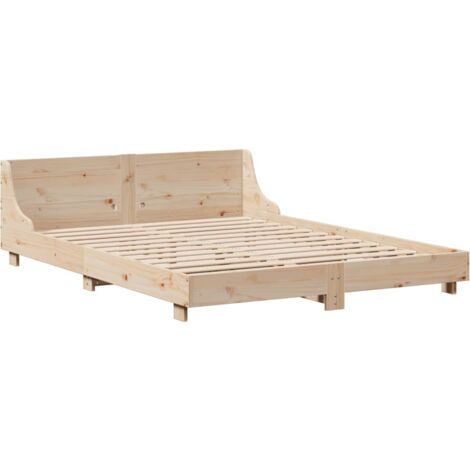 Cadre de lit sans matelas 140x190 cm bois de pin massif