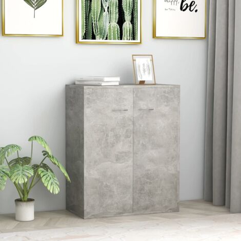 Buffet Gris béton 60x30x75 cm Bois d'ingénierie