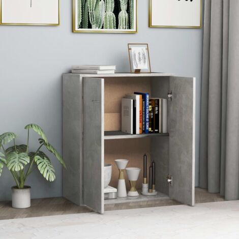 Buffet Gris béton 60x30x75 cm Bois d'ingénierie